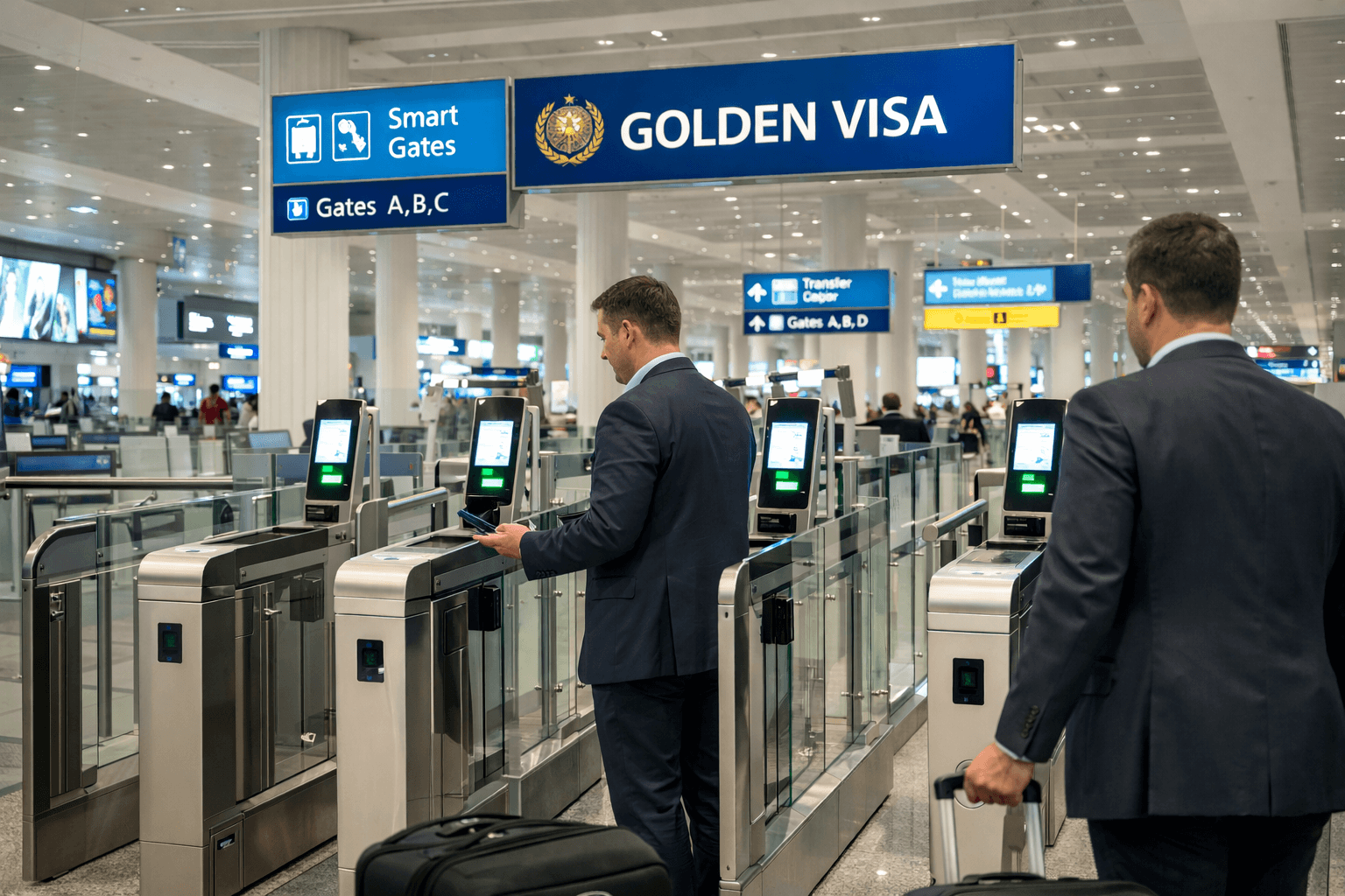 Alt Text: Dubai airport smart gates for UAE Golden Visa holders